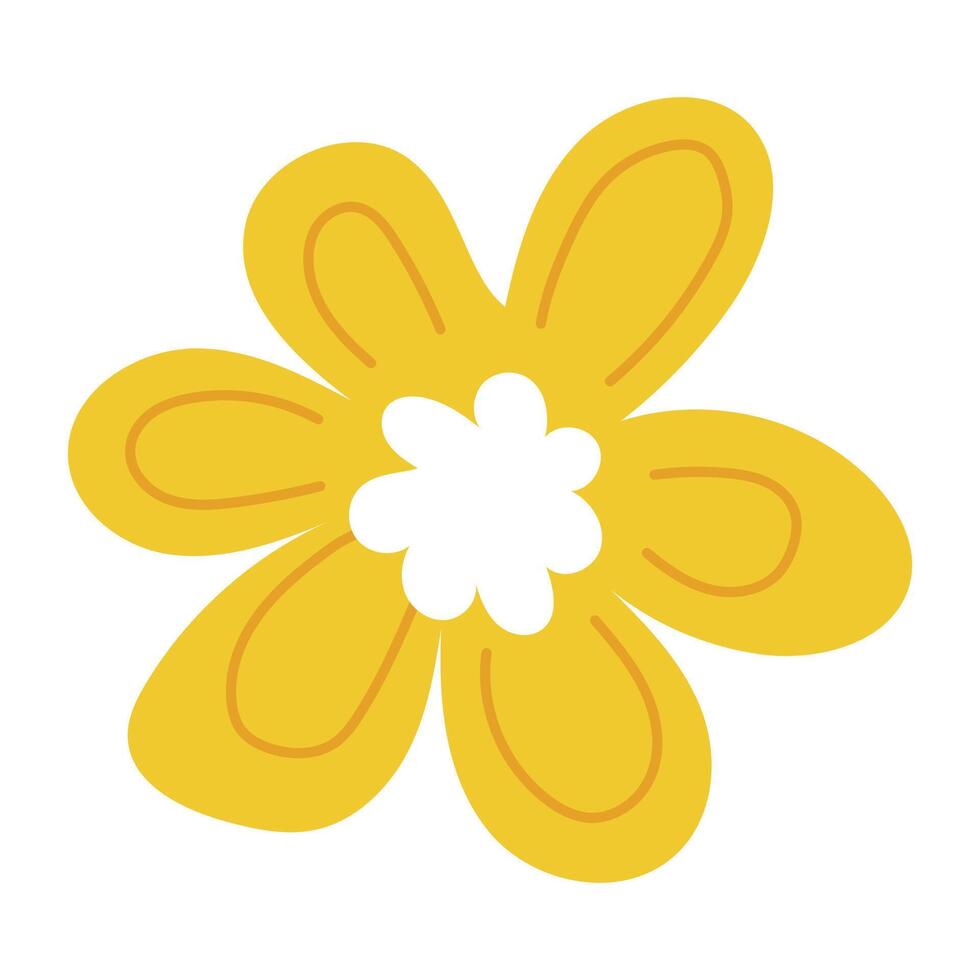 hand drawn colorful flower isolated design on white background vector