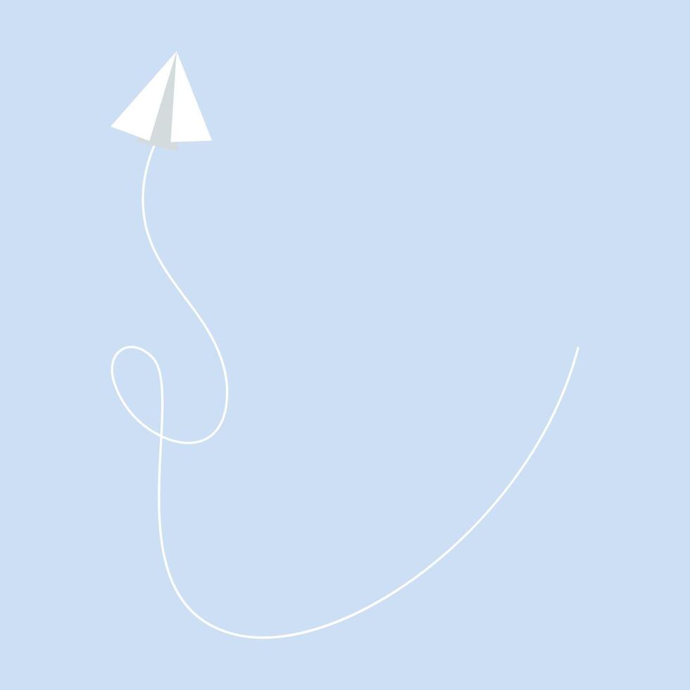 Flying paper planes. Airplane paths, white aircrafts vector