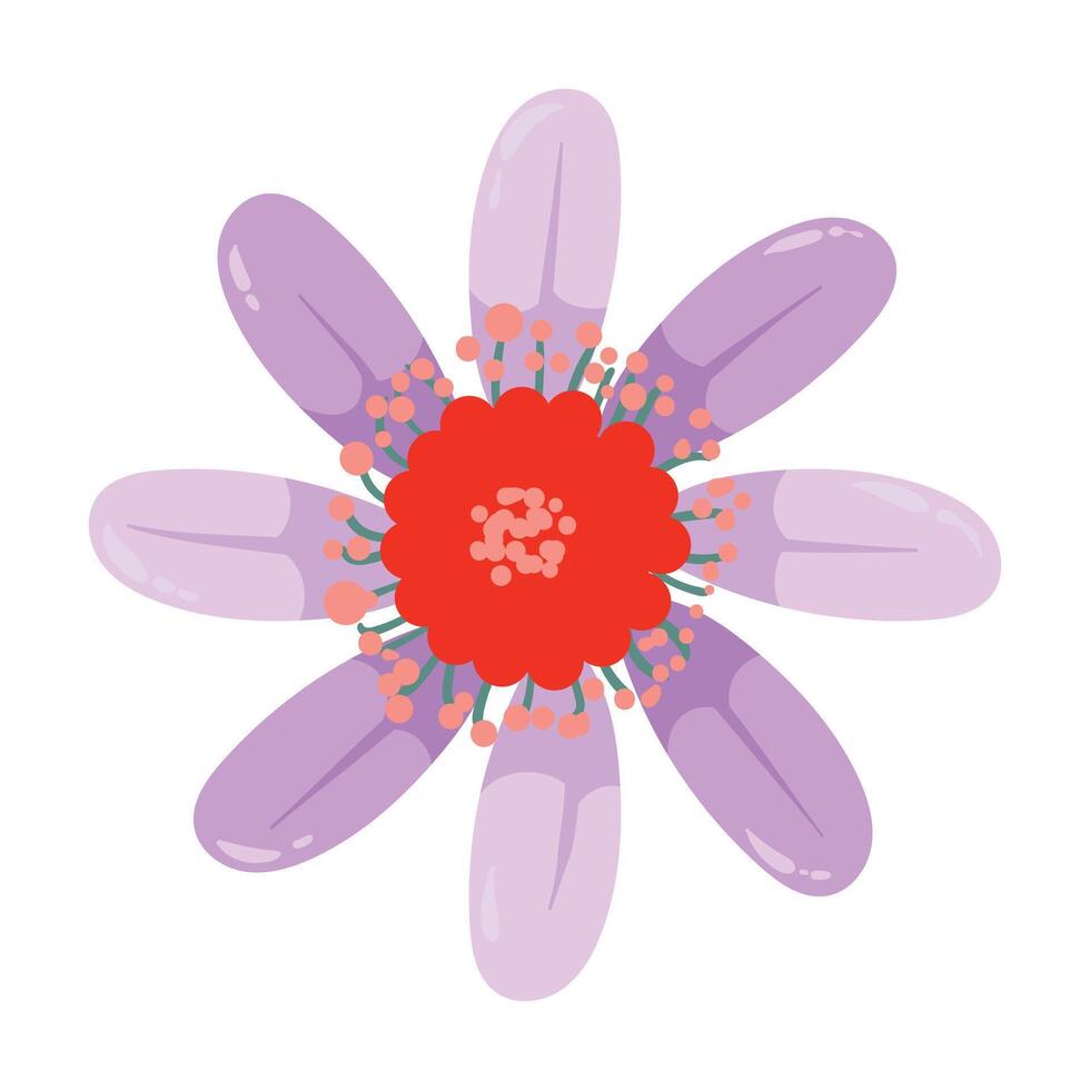 hand drawn colorful flower illustration on white vector