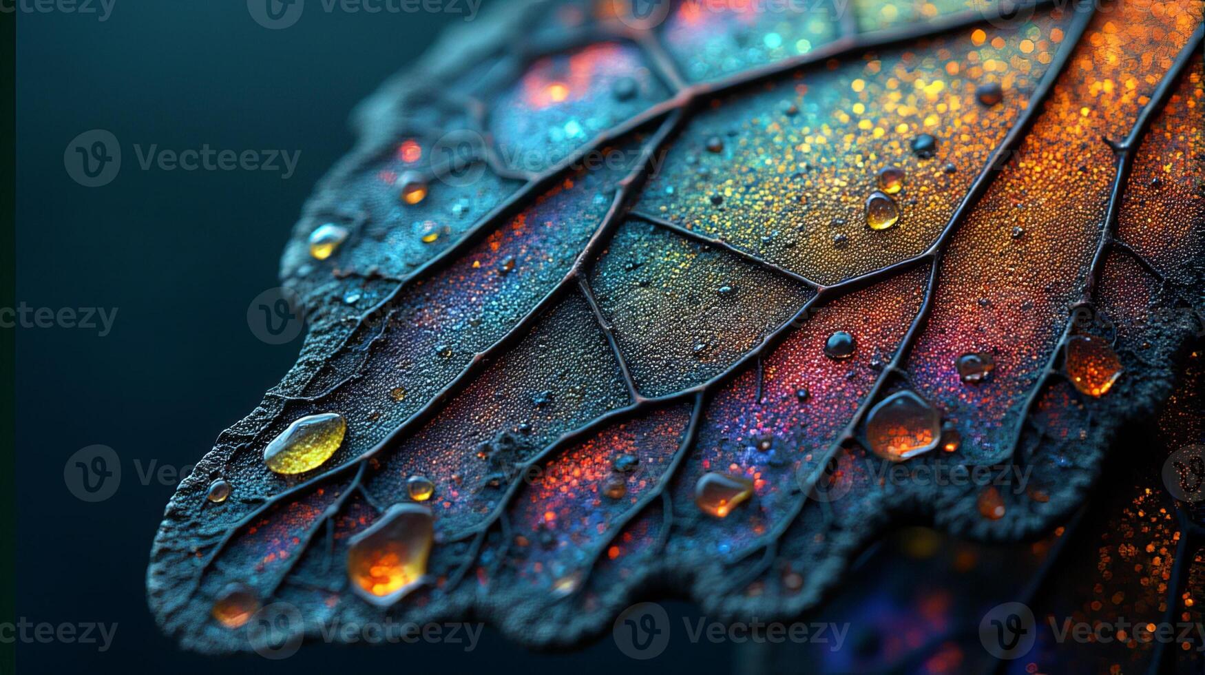 Close Up View of a Beautiful Butterfly Wing With Iridescent Colors and Delicate Textures photo