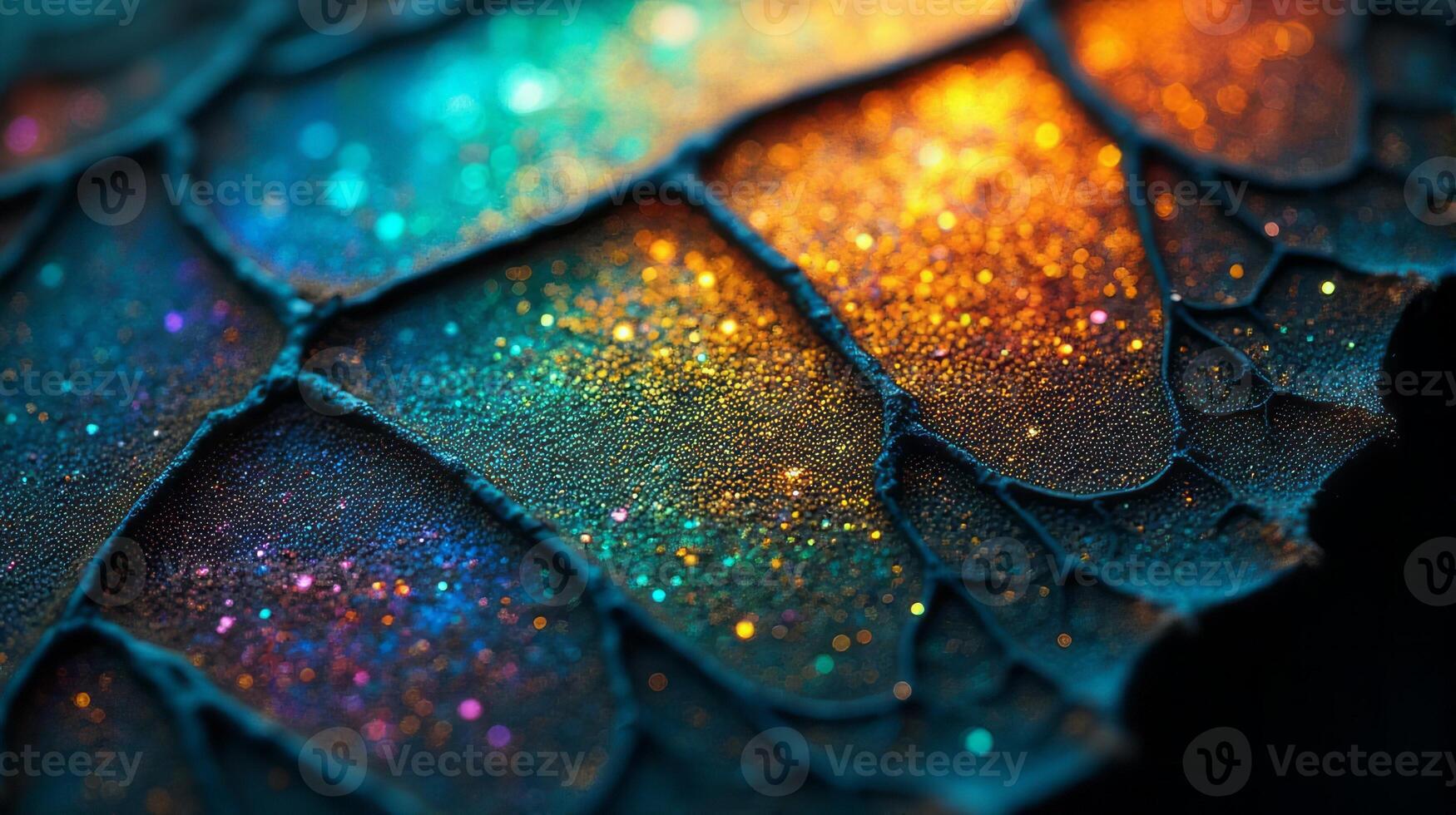 Close Up View of a Beautiful Butterfly Wing With Iridescent Colors and Delicate Textures photo