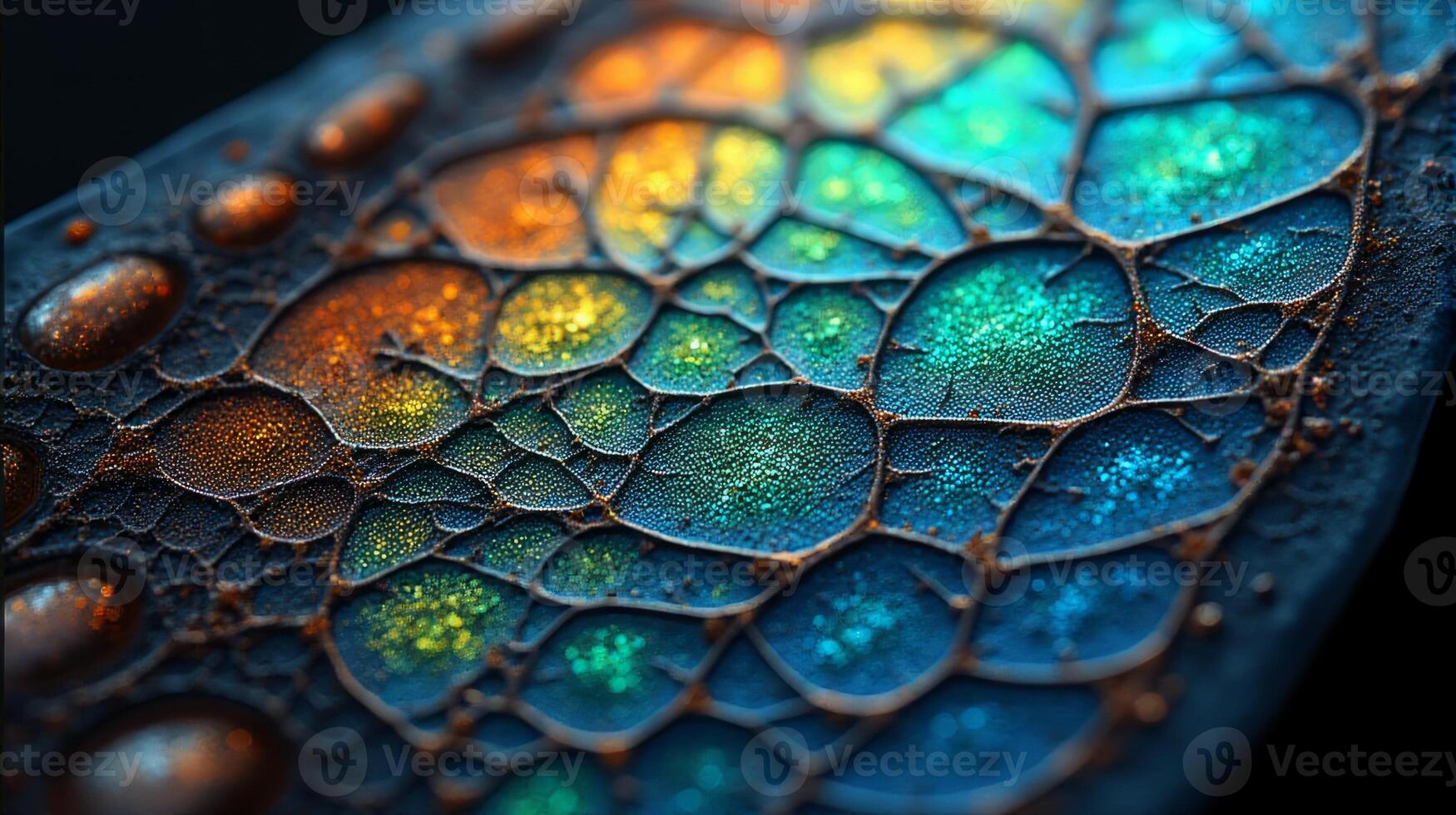 Close Up View of a Beautiful Butterfly Wing With Iridescent Colors and Delicate Textures photo