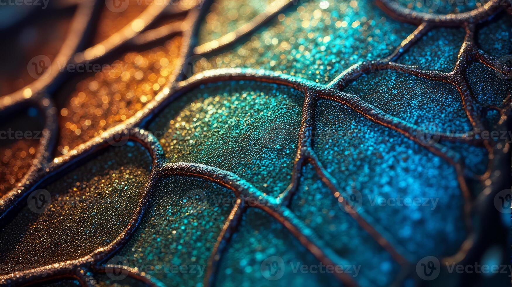 Close Up View of a Beautiful Butterfly Wing With Iridescent Colors and Delicate Textures photo
