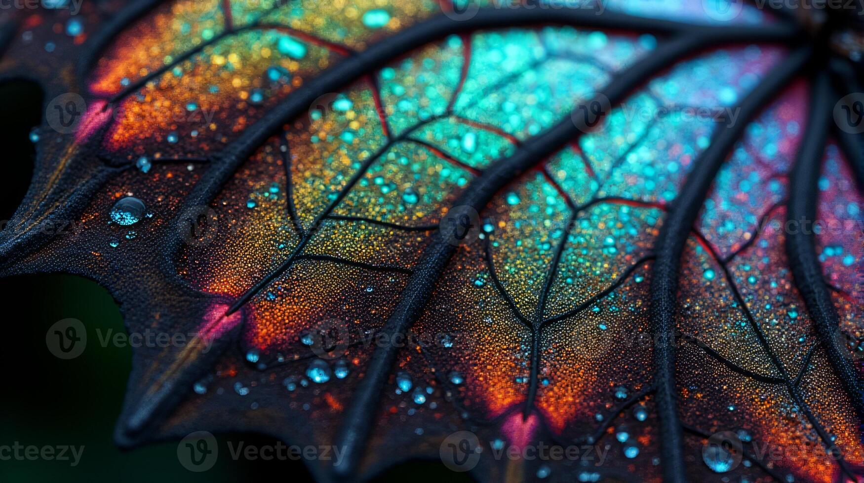 Close Up View of a Beautiful Butterfly Wing With Iridescent Colors and Delicate Textures photo
