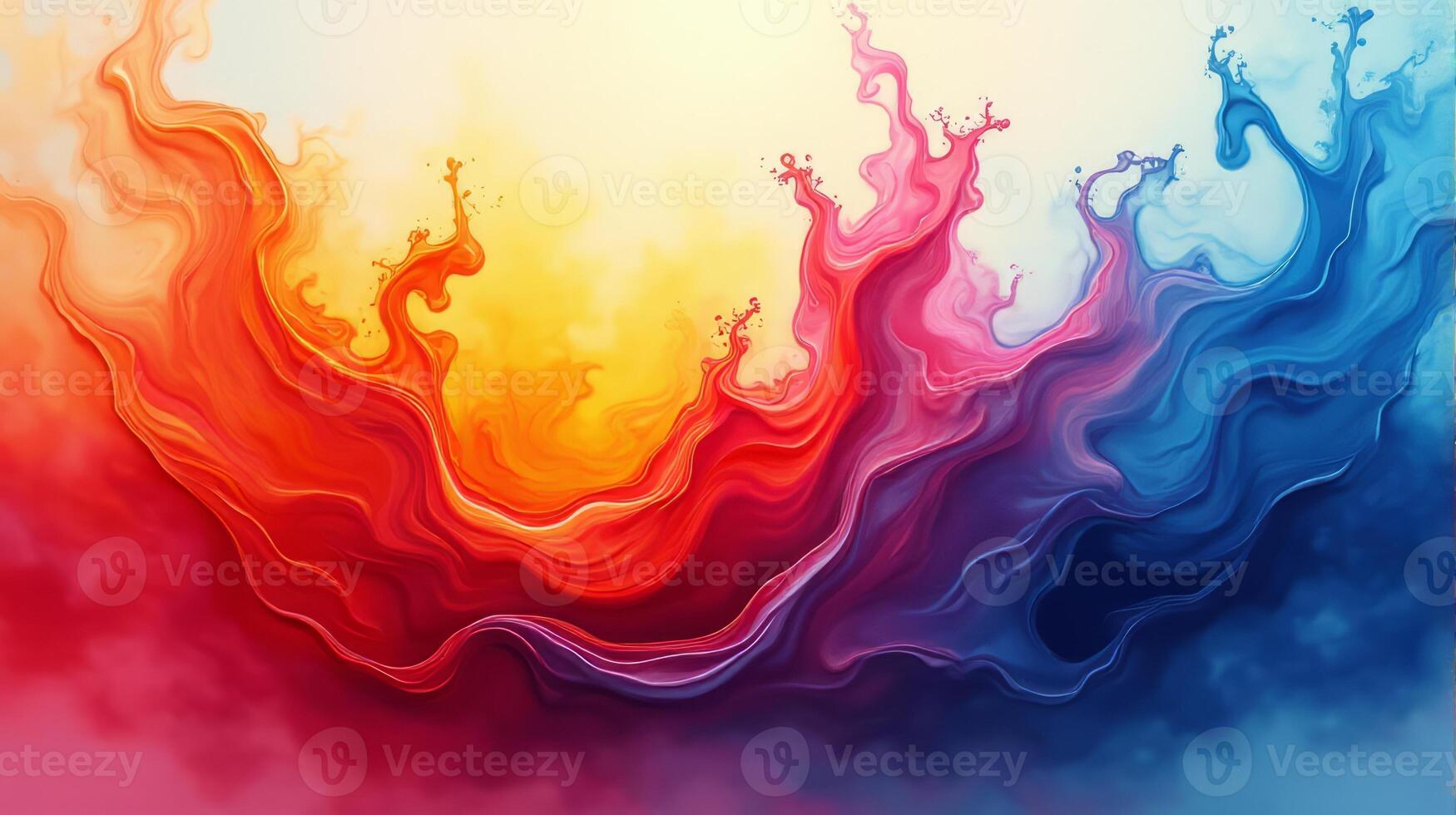 Dynamic and Vibrant Abstract Art Piece Inspired by the Interplay of Colors and Fluid photo