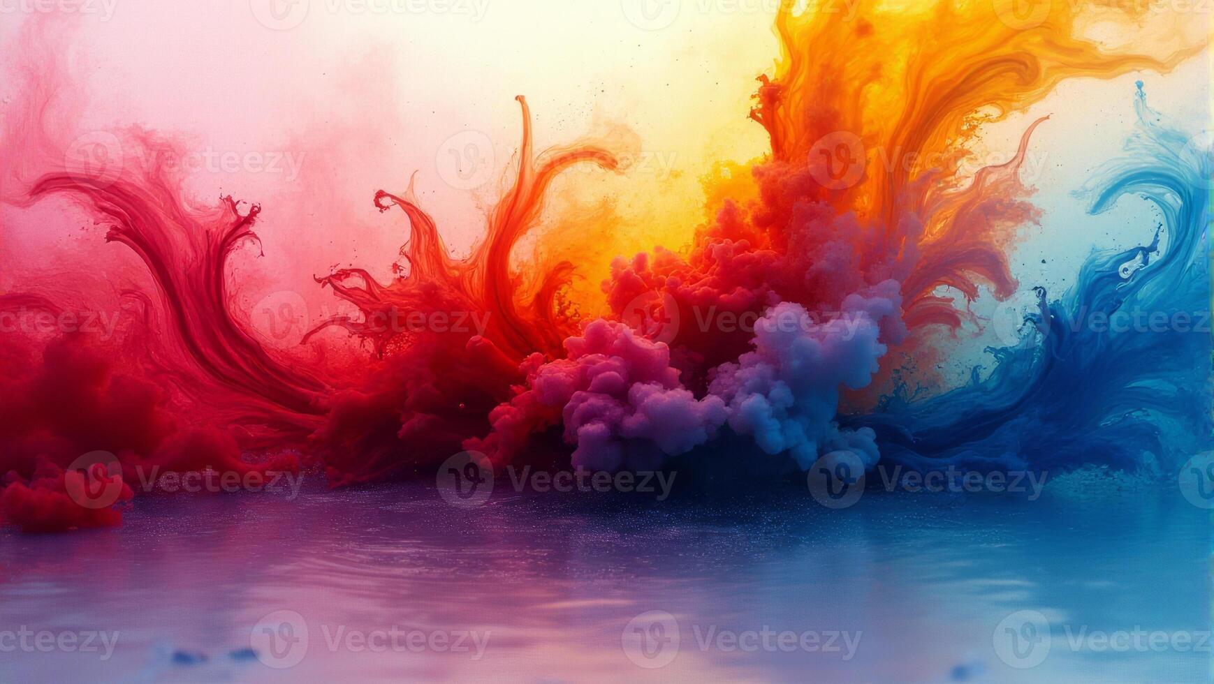Dynamic and Vibrant Abstract Art Piece Inspired by the Interplay of Colors and Fluid photo
