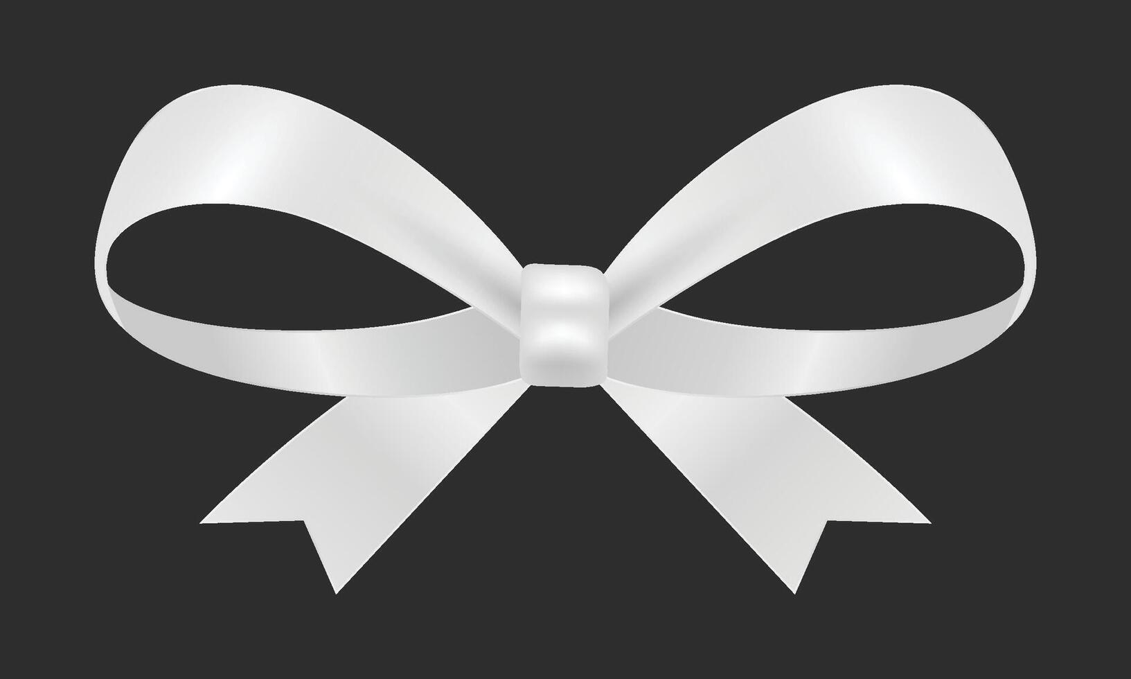 Realistic gift ribbon bow illustration on black background vector