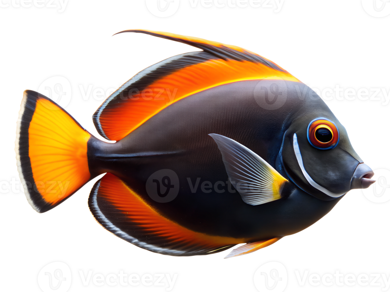 Achilles Tang swimming, isolated on a transparent background png