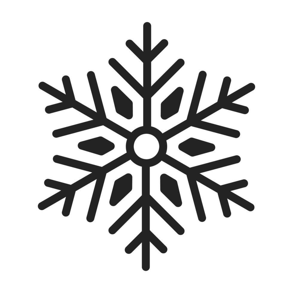 Snowflake silhouette illustration on a white background vector