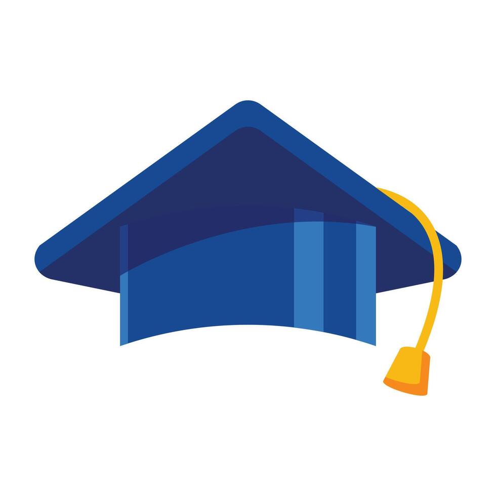 Graduation cap icon illustration on white background vector