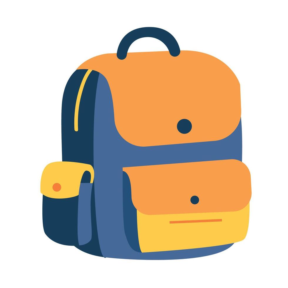 Cute Bag Backpack School Cartoon Icon Illustration Education Object Icon Isolated vector