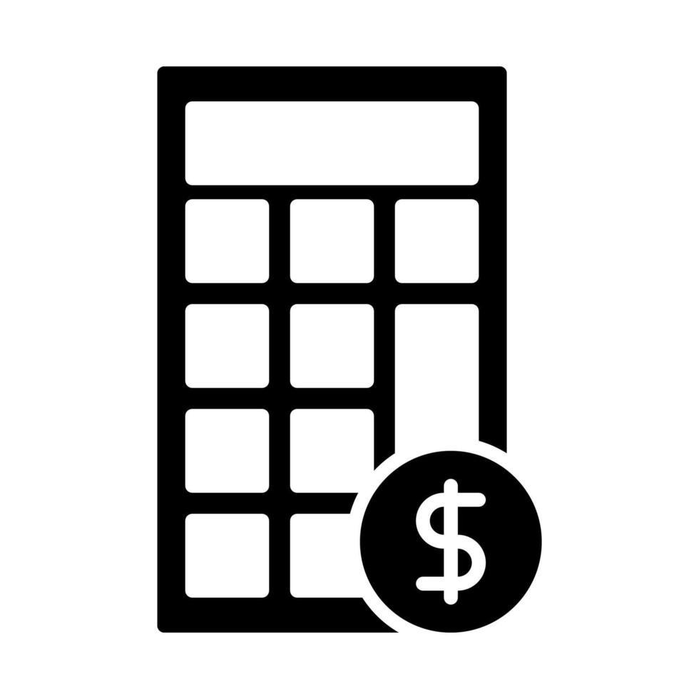 Solid Financial Calculator Icon vector