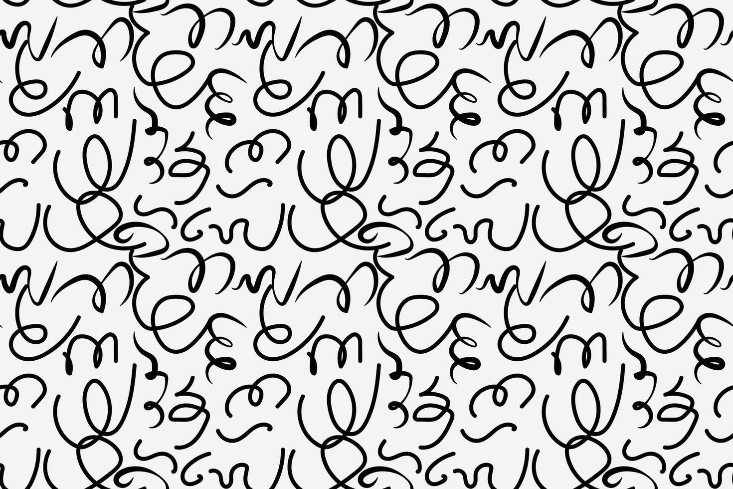 Hand drawn doodle wiggly line strokes seamless repeat pattern vector