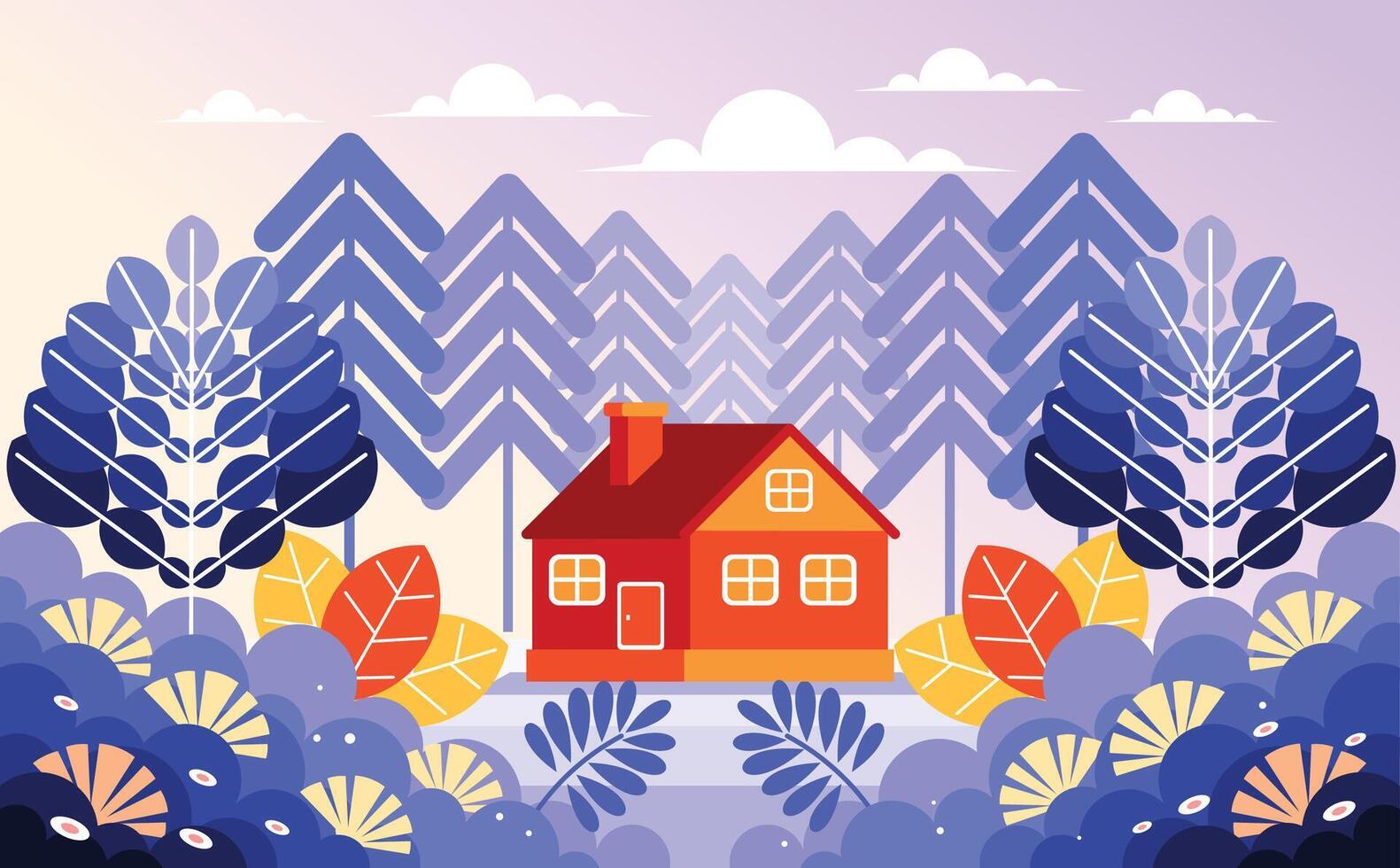 House in the Middle of the Forest vector