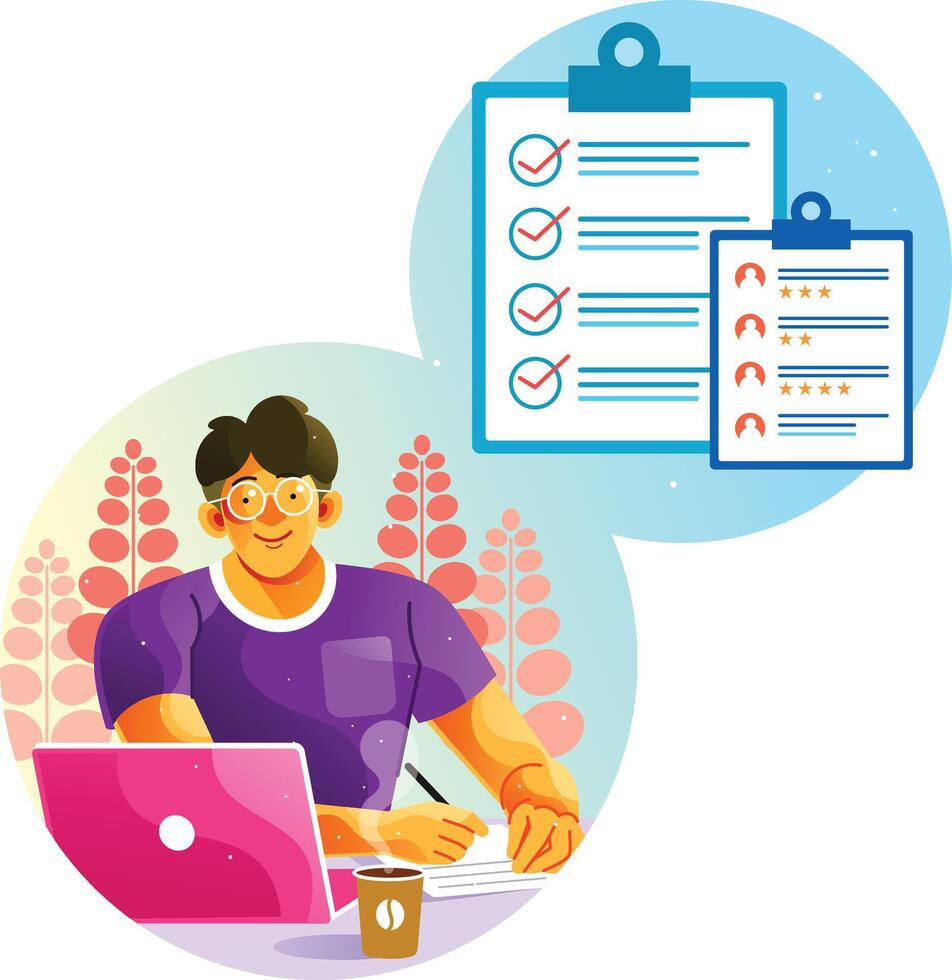 Make a To-Do List and Provide a Review vector