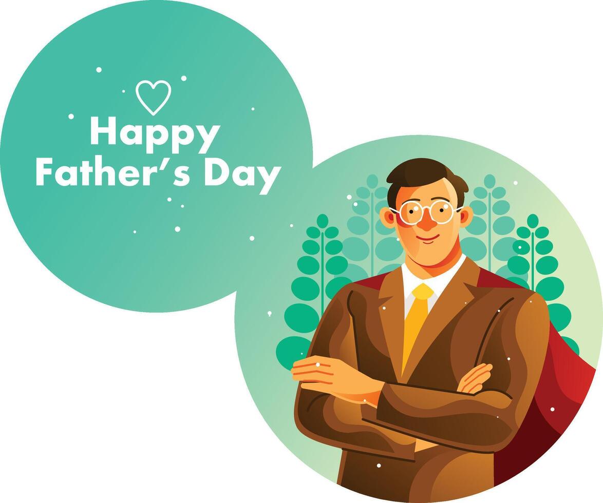 Super Dad on Father's Day vector