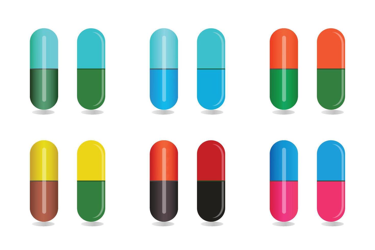 Pills, tablets, colorful capsules, Pills, tablets and medicine drugs vector