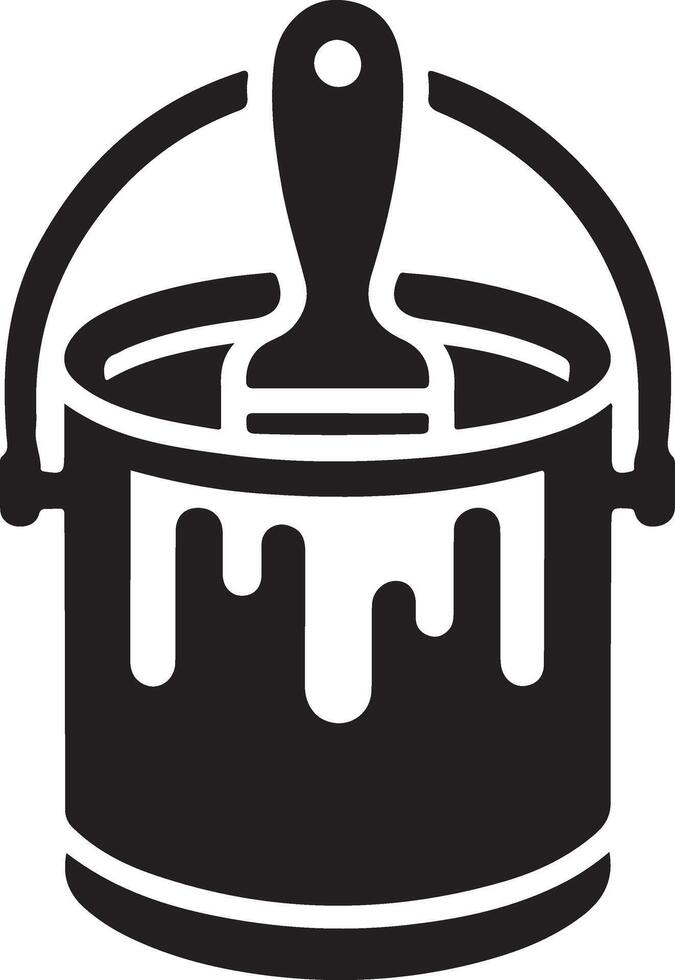 paint Bucket silhouette illustration isolated in white background vector