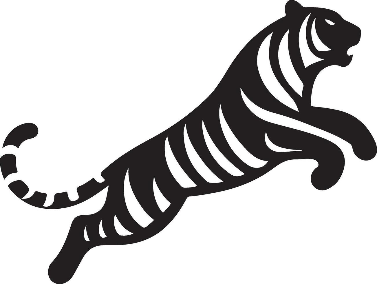 Tribal tiger jump - tattoo vector