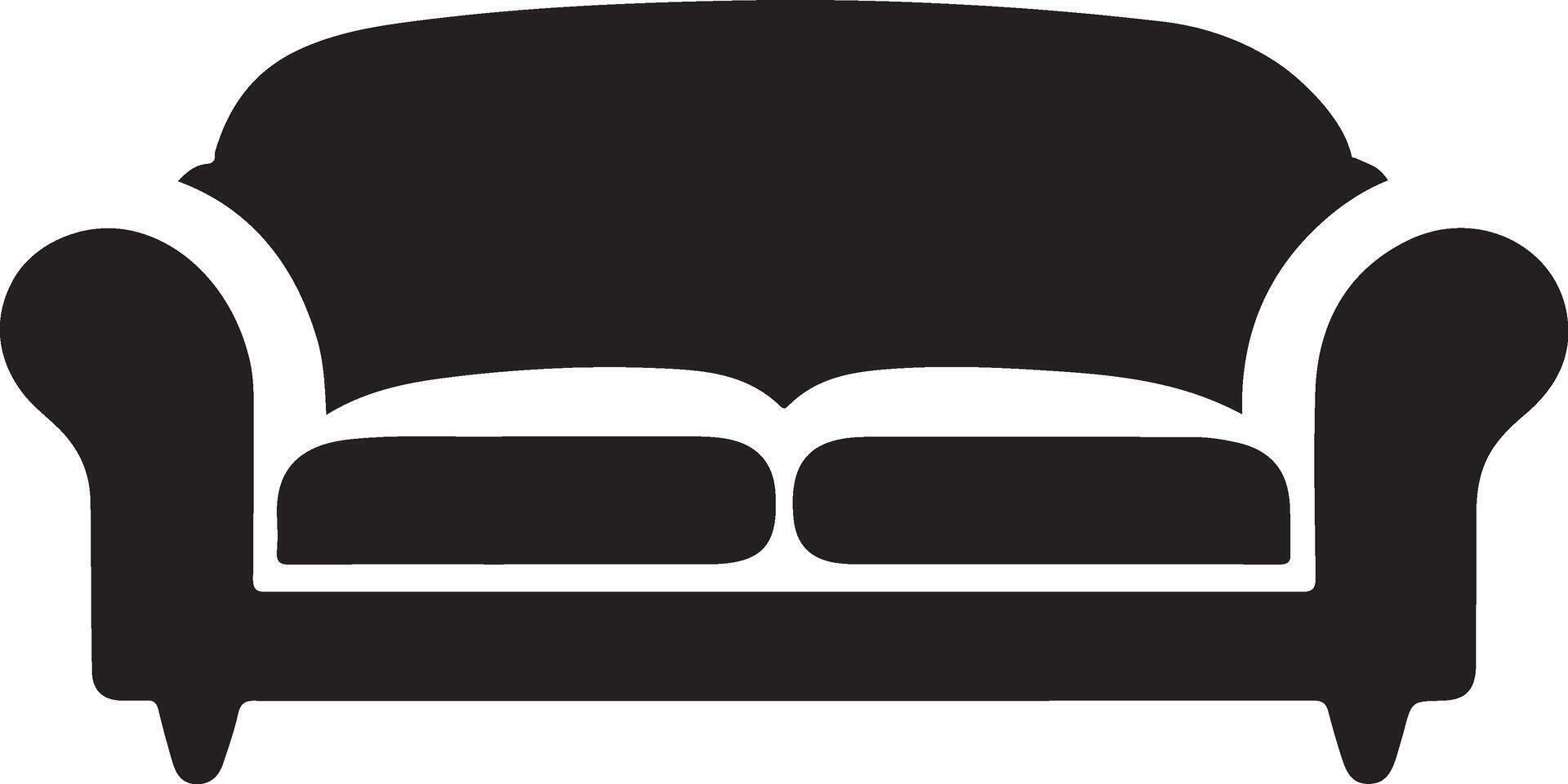 Sofa black simple icons vector