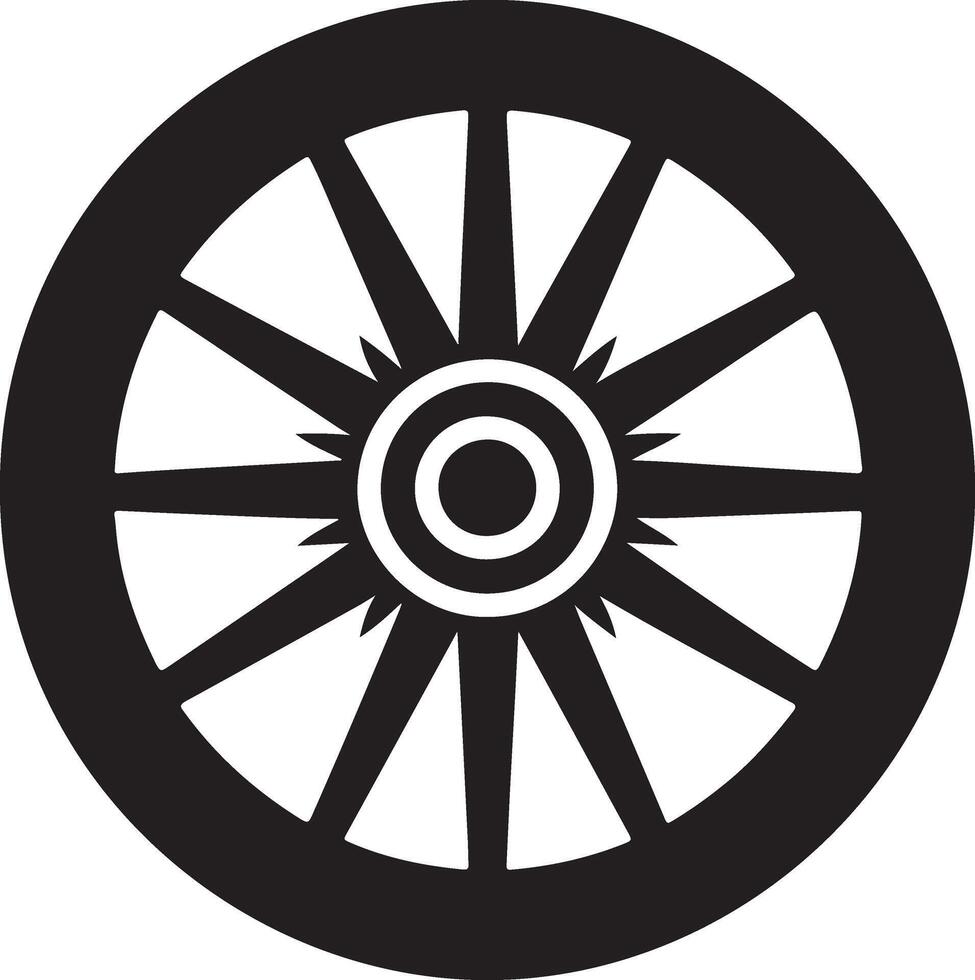 wagon wheel icon set isolated on white background vector