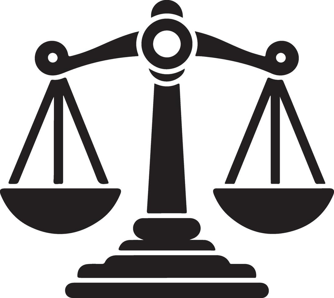 judge scale silhouette , judge scale icon style white bacground vector