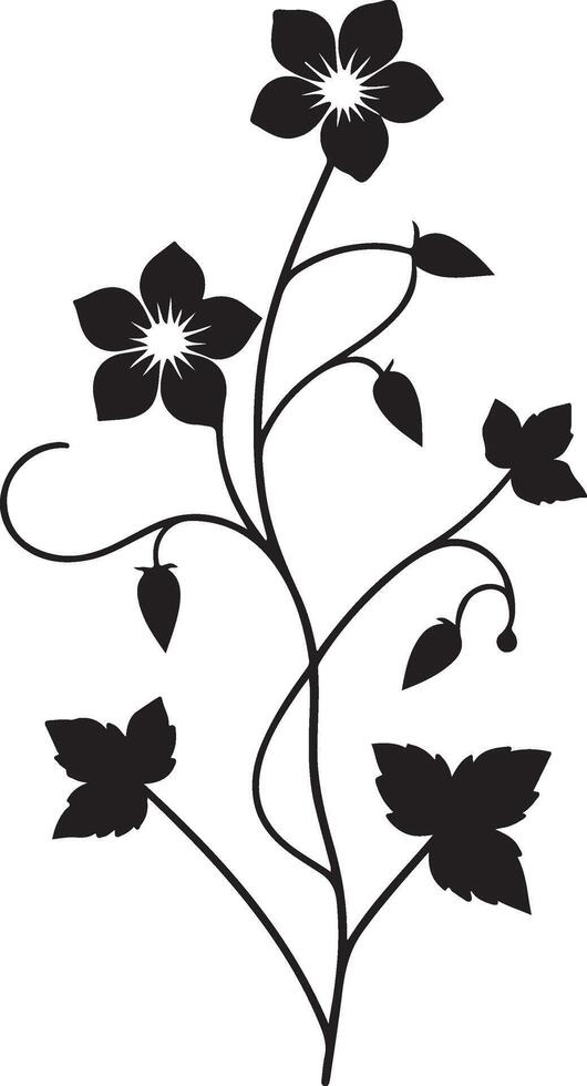 illustration of a vine and berries silhouette. vector