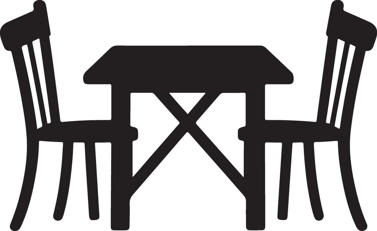 table with two chair and drink vector