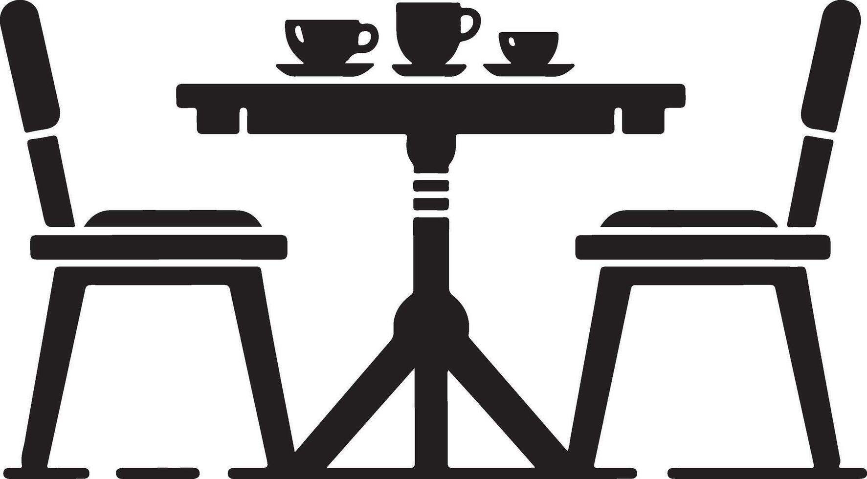 A set of dining chairs with table silhouette ,icon illustration on white background vector