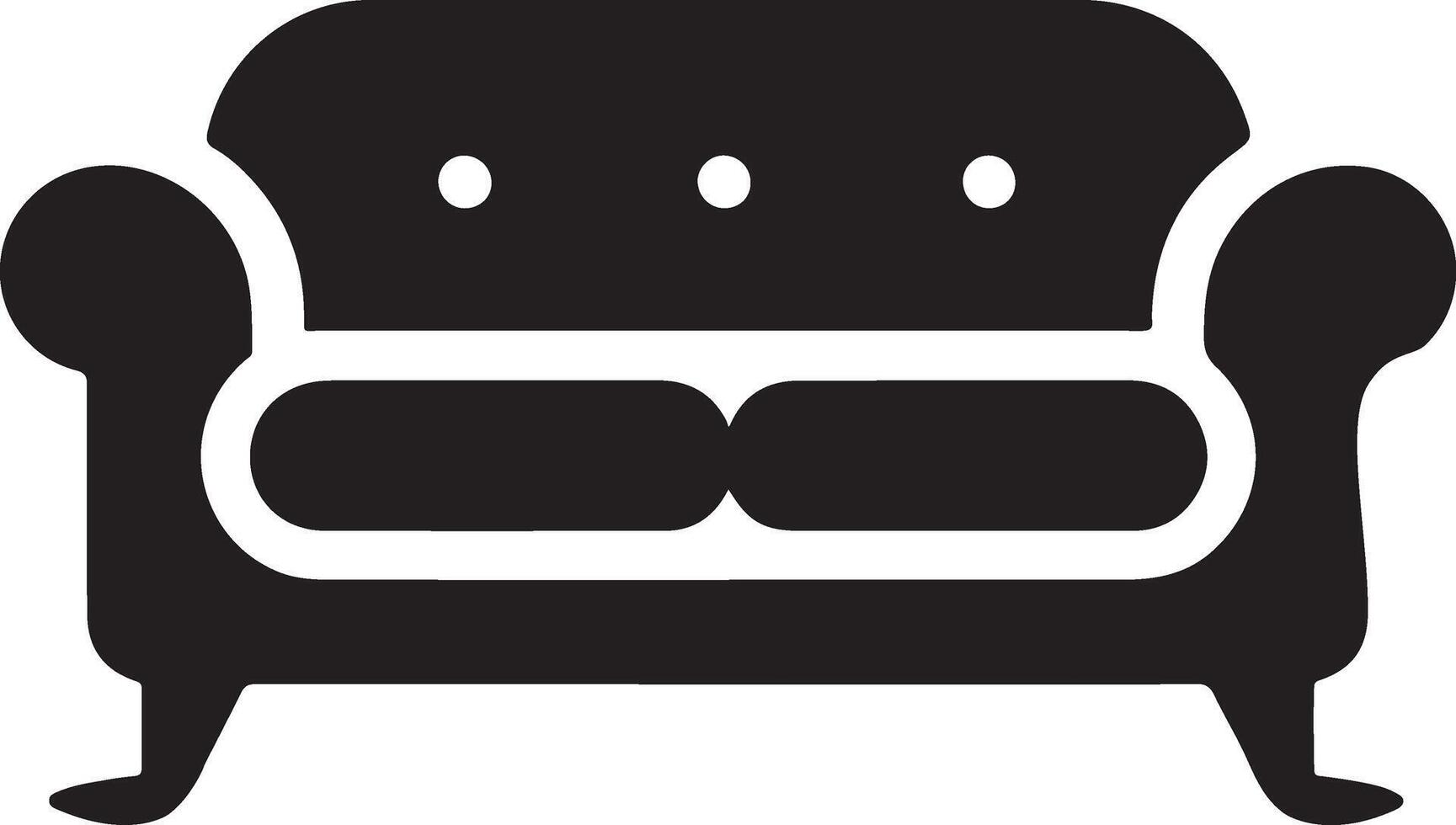 Elegant black silhouette sofa vector