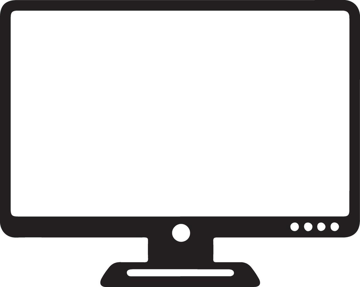 monitor silhouette vlogger logo computer icon technology vector