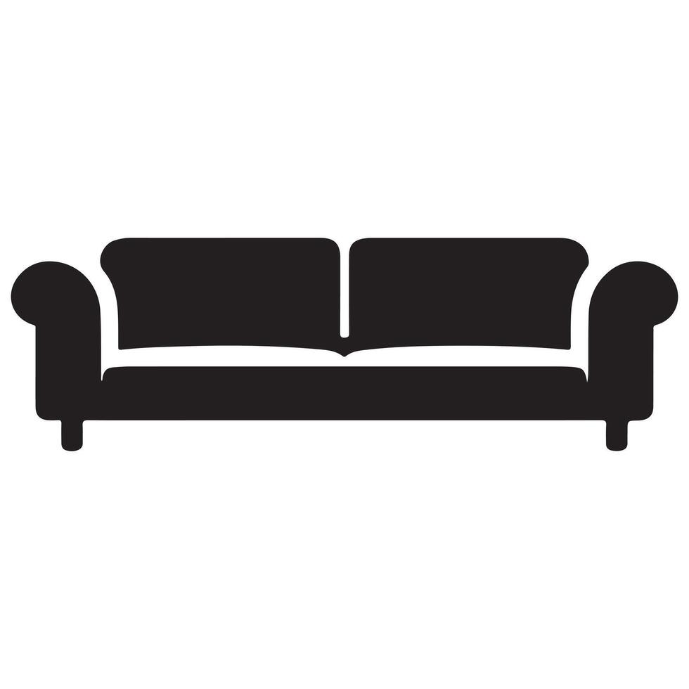 Sofa silhouettes , couch pack of silhouette design, isolated background. vector