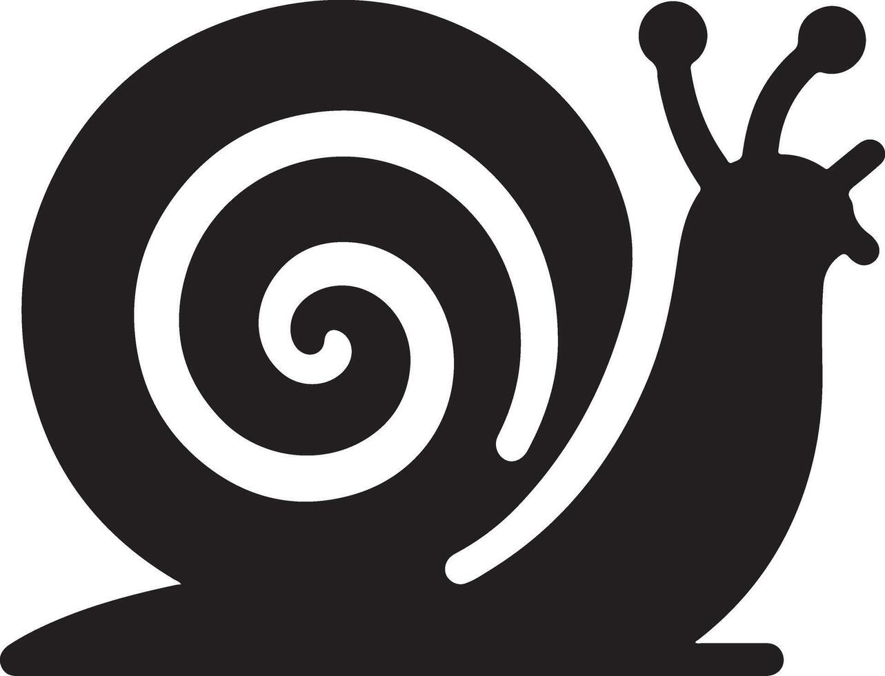 Snail, Seafood silhouette art white background vector