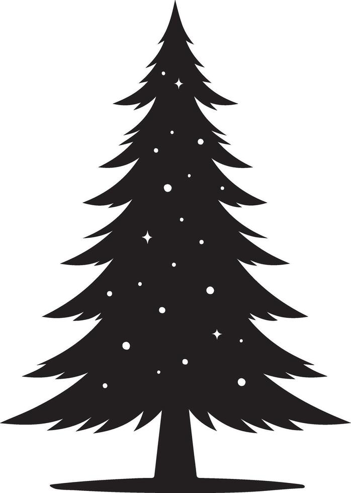 Christmas Tree silhouette black Clip art vector