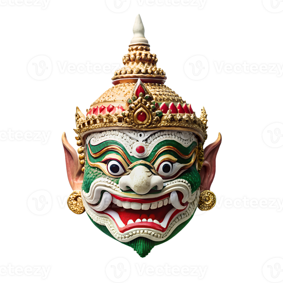 mask in Khon Thai isolated on background png