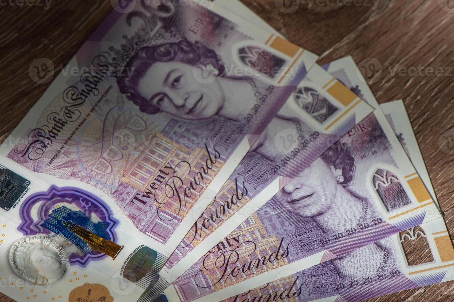 Closeup of english pounds banknotes 3 photo