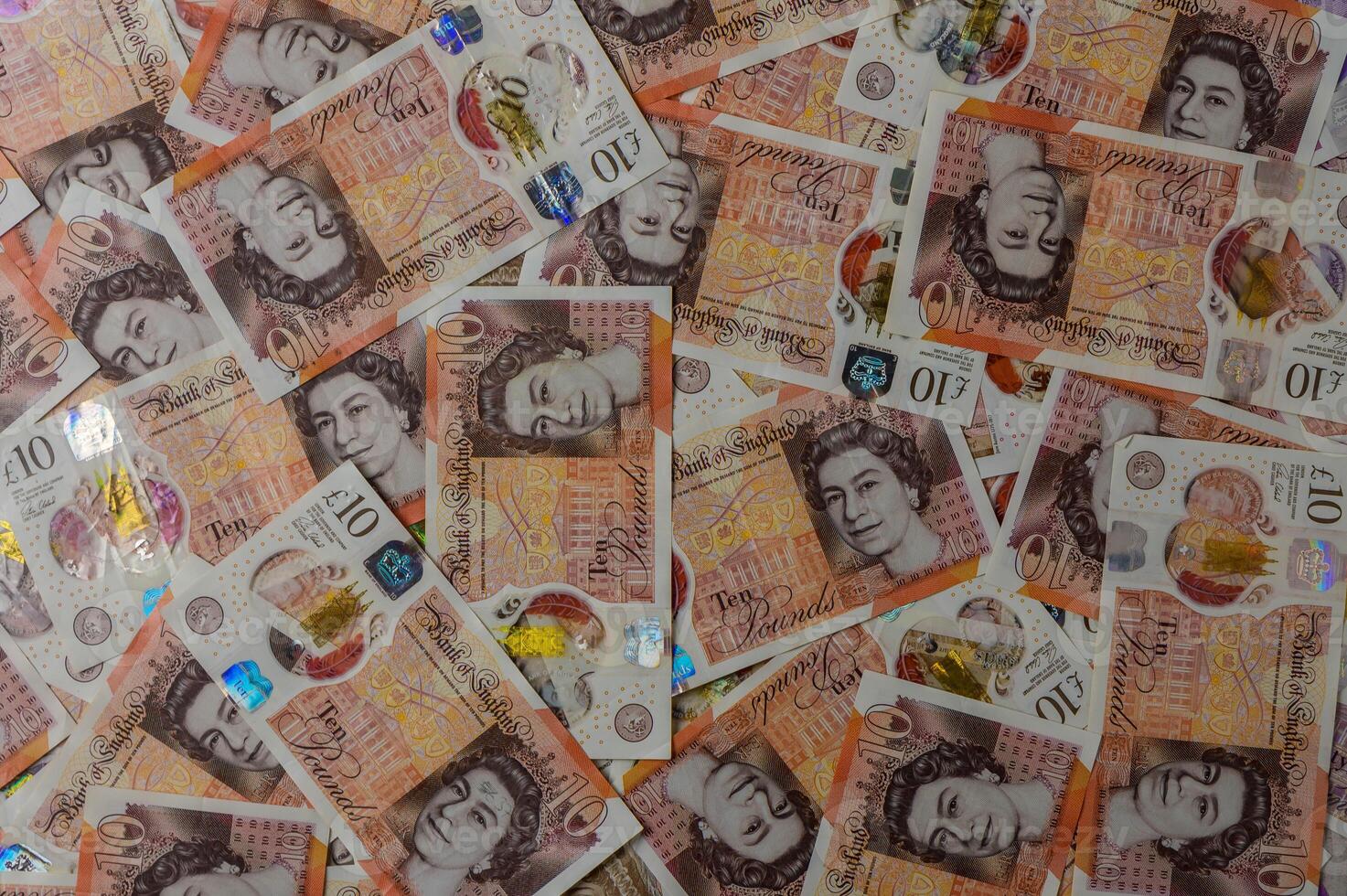 A collection of british sterling twenty pound notes photo