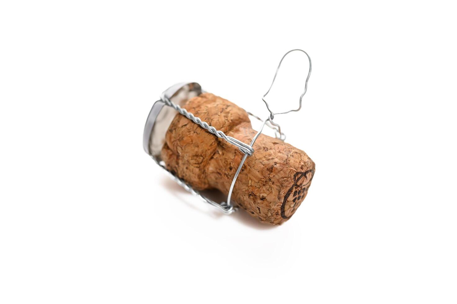 a champagne cork on a white background photo