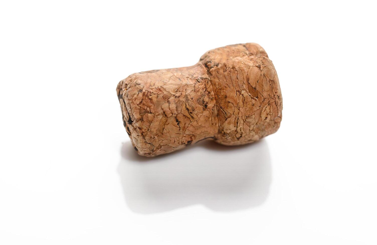 A single champagne cork isolated on a white background photo