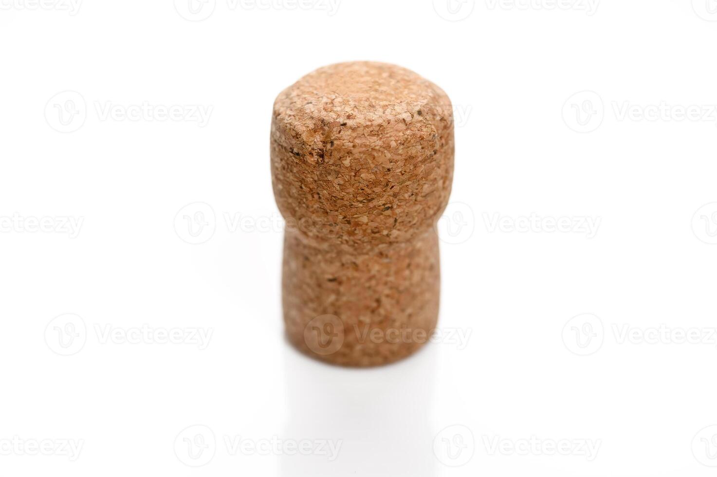 Natural champagne bottle stopper, isolate on a white background photo