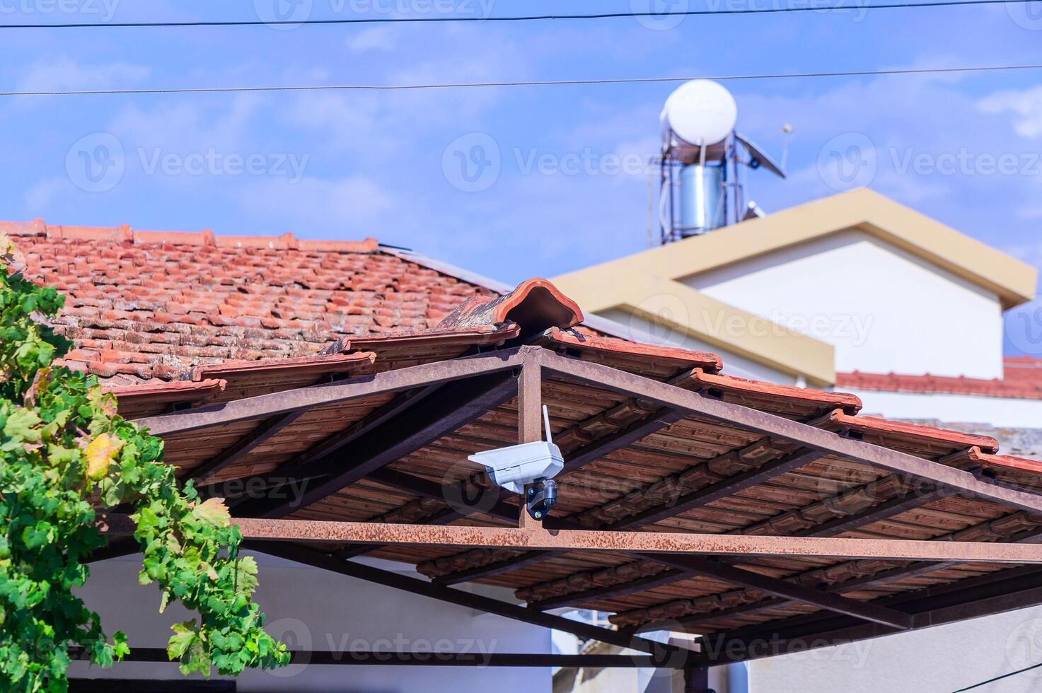 CCTV, Security camera system on the wall, IP camera on the wall photo