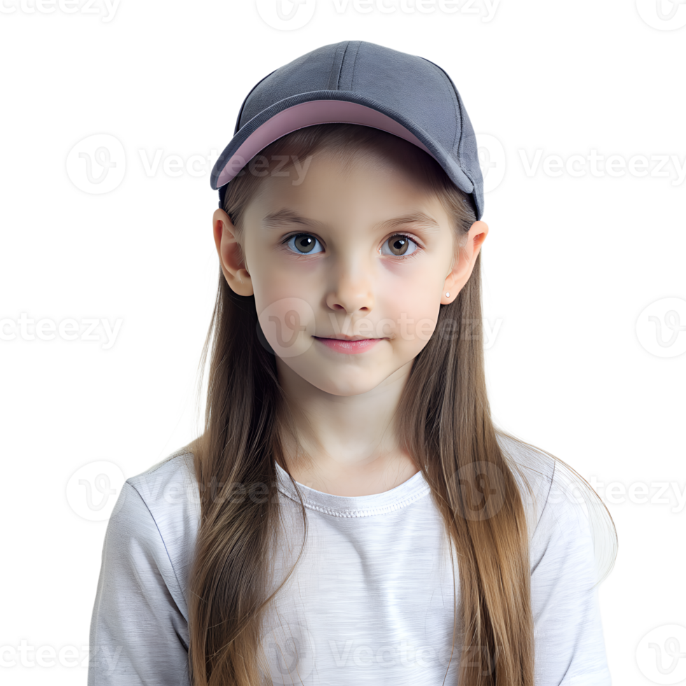 girl with black cap isolated on a translucent background png