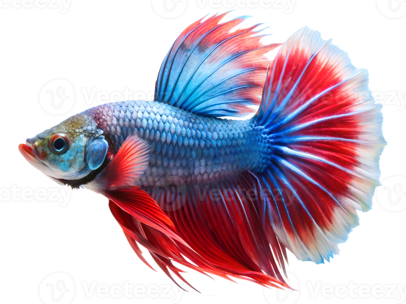 Betta Fish swiming isolated on a transparent background png