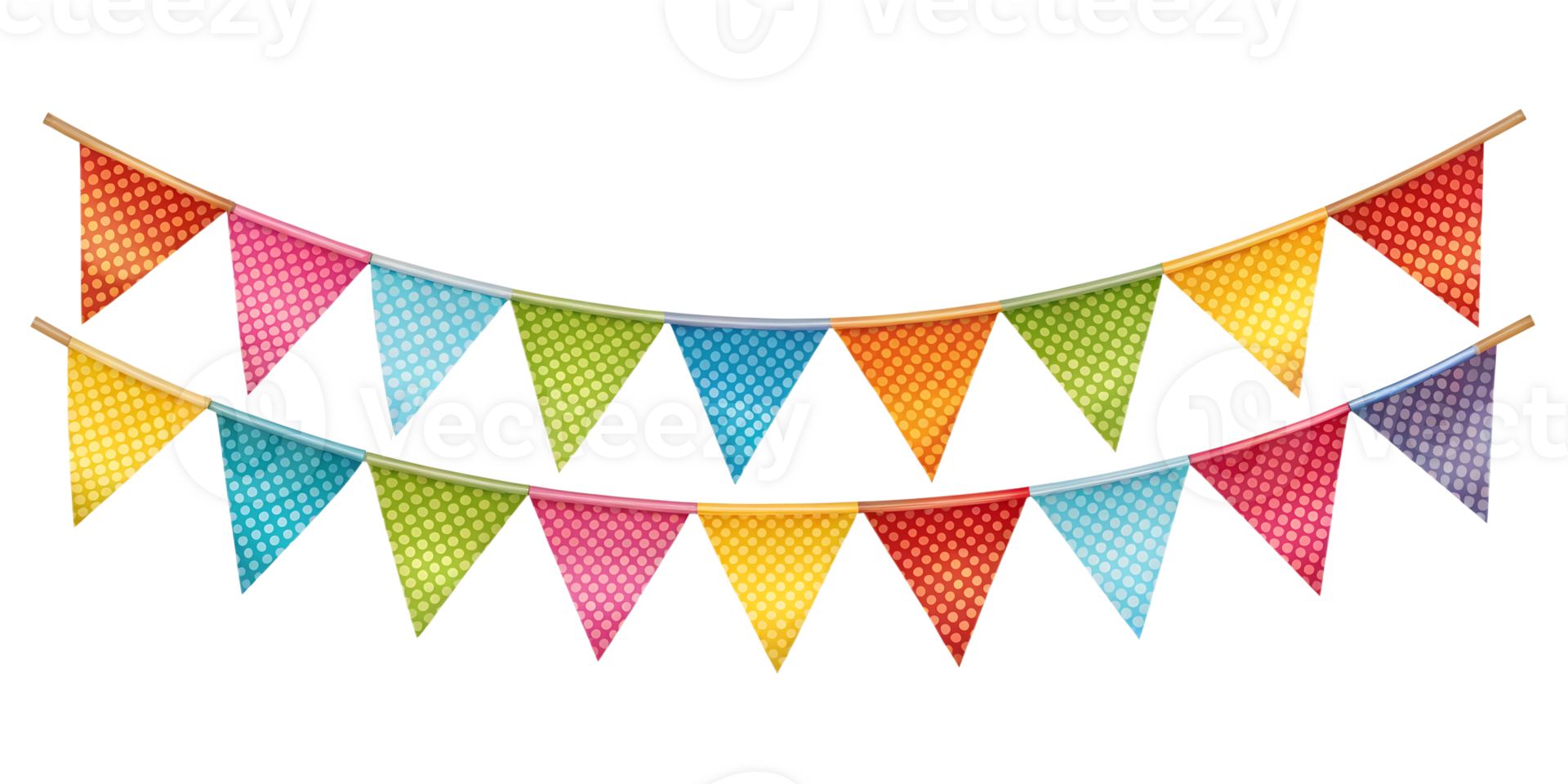 Illustration of colorsful of a bunting banner isolated on a transparent background png