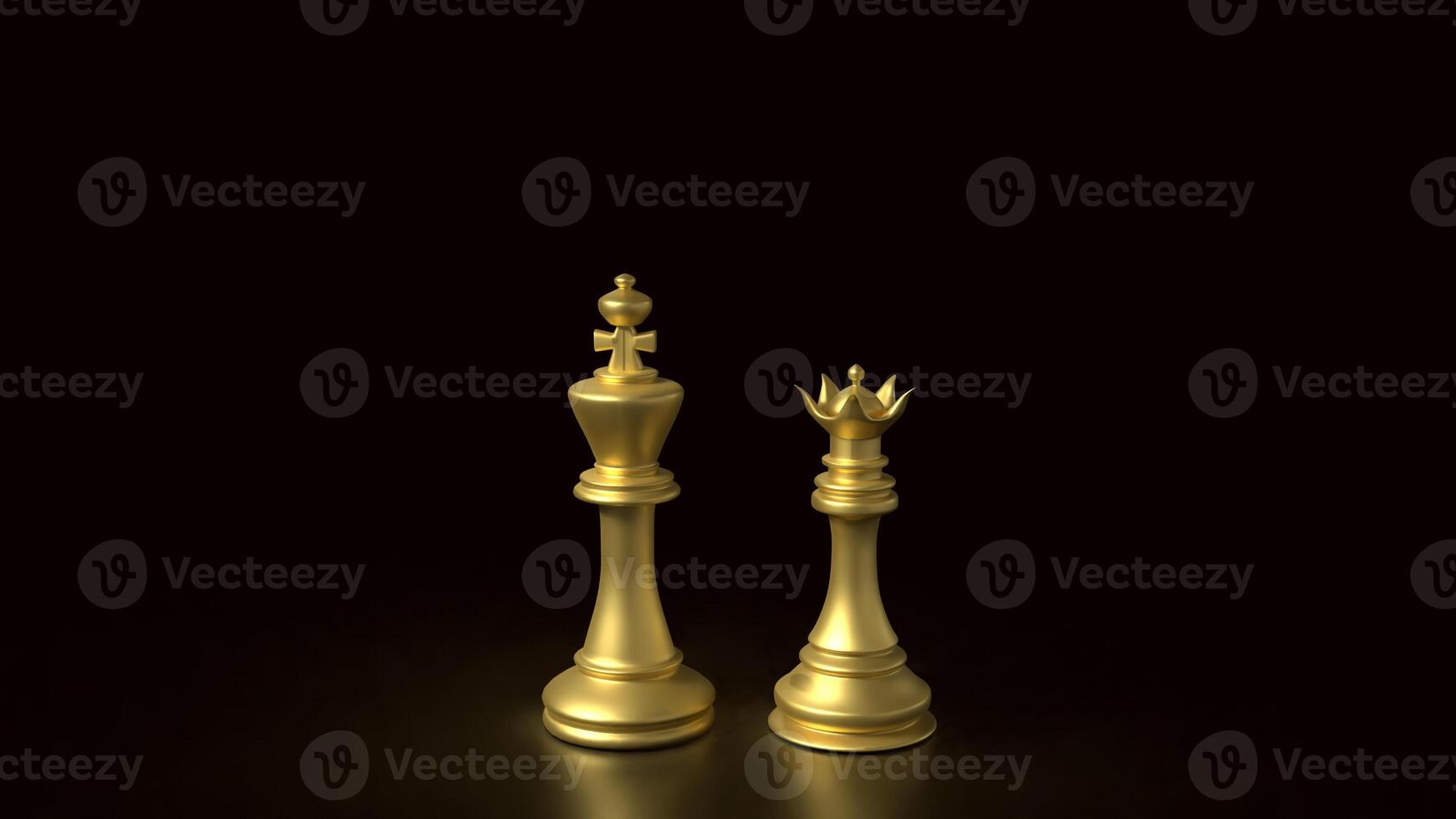 The chess on black background for Business concept 3d rendering. photo