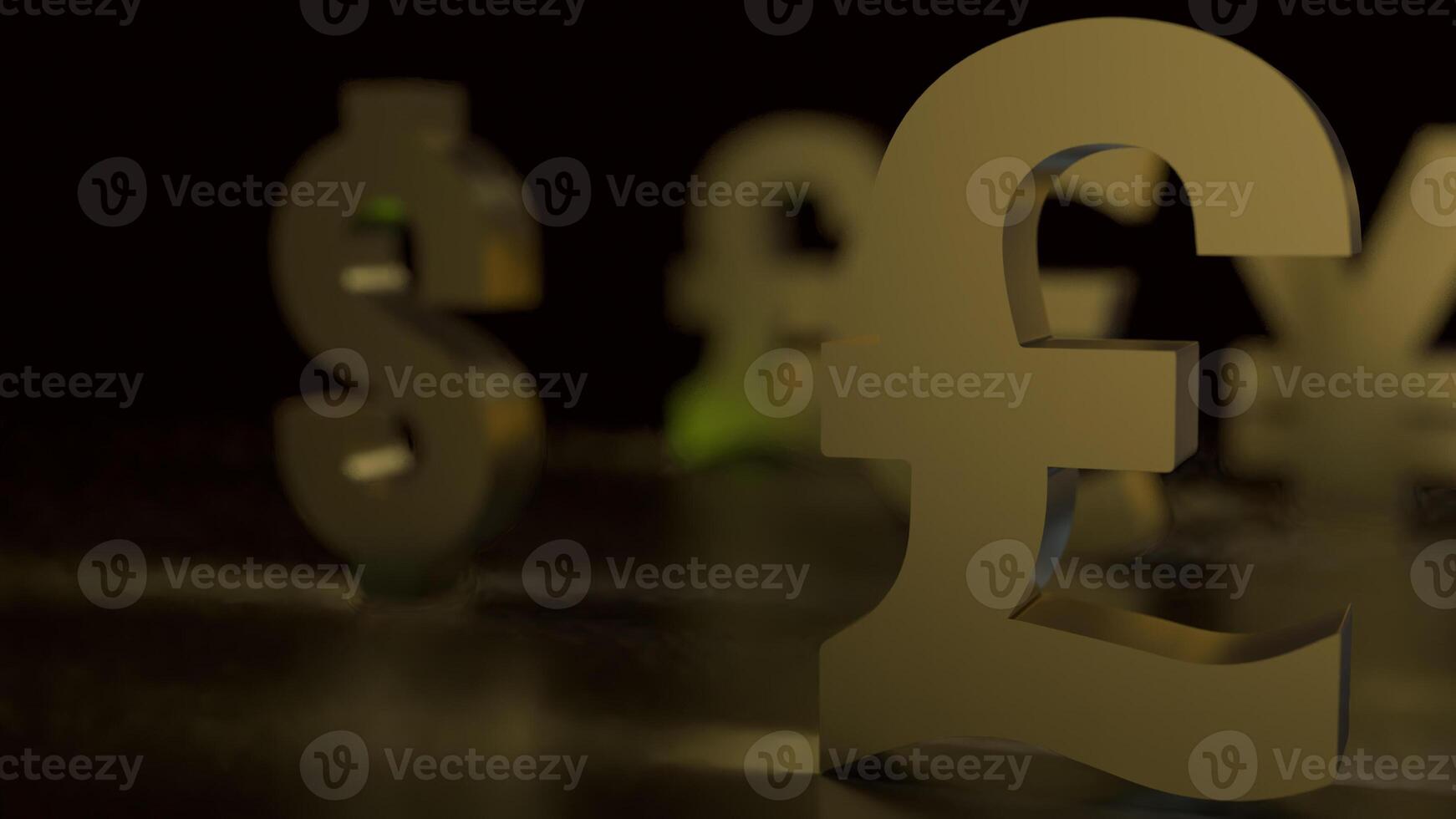 The pound symbol for Business concept 3d rendering. photo
