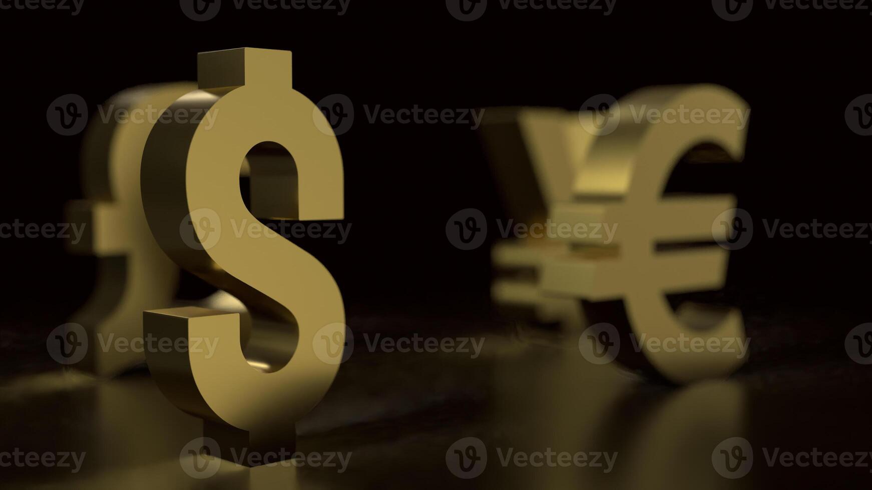 The Gold dollar symbol for Business concept 3d rendering. photo