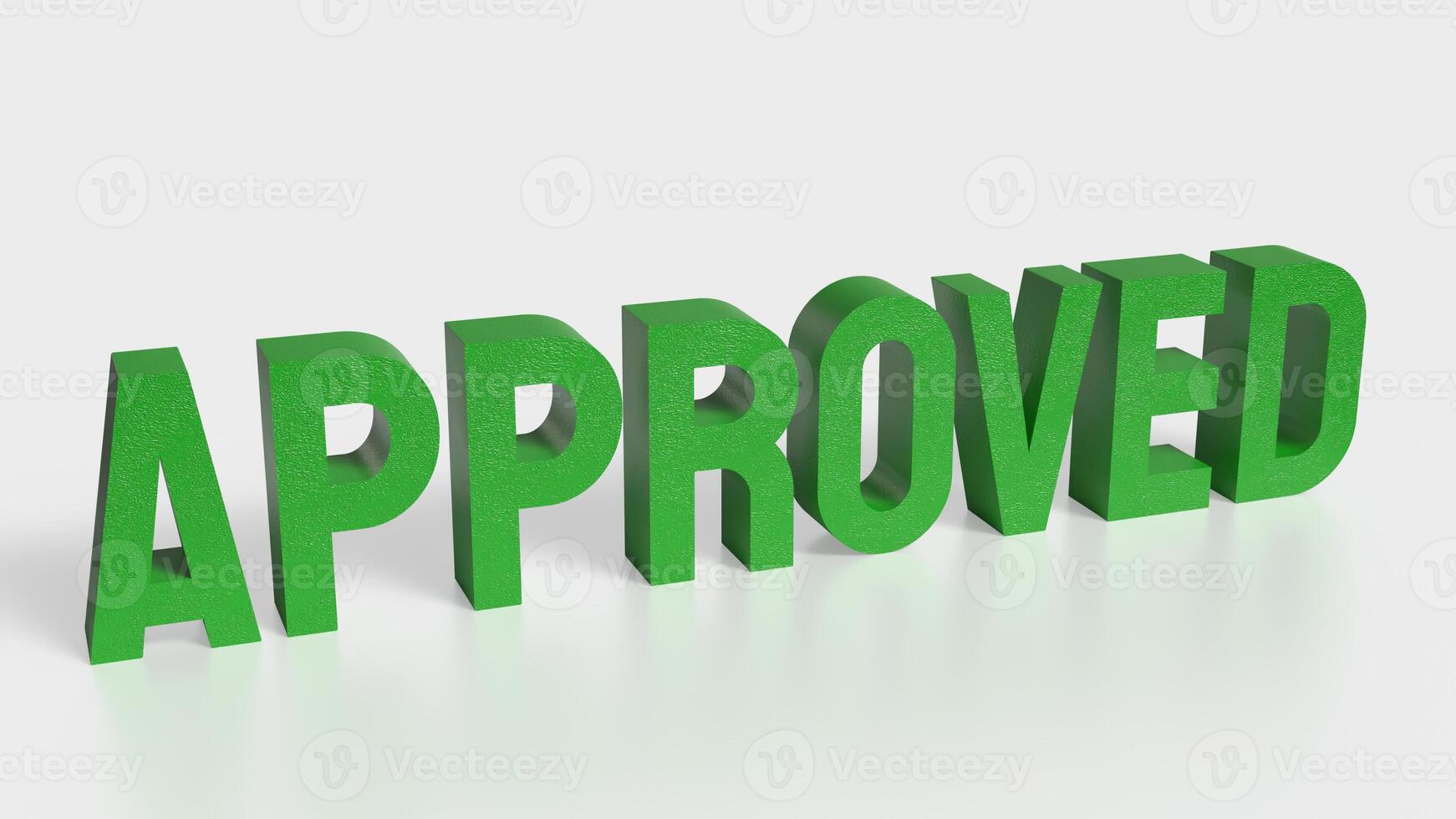 The green Approve on white background image 3d rendering. photo