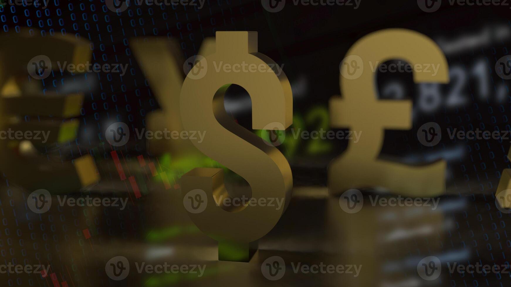 The Gold dollar symbol for Business concept 3d rendering. photo