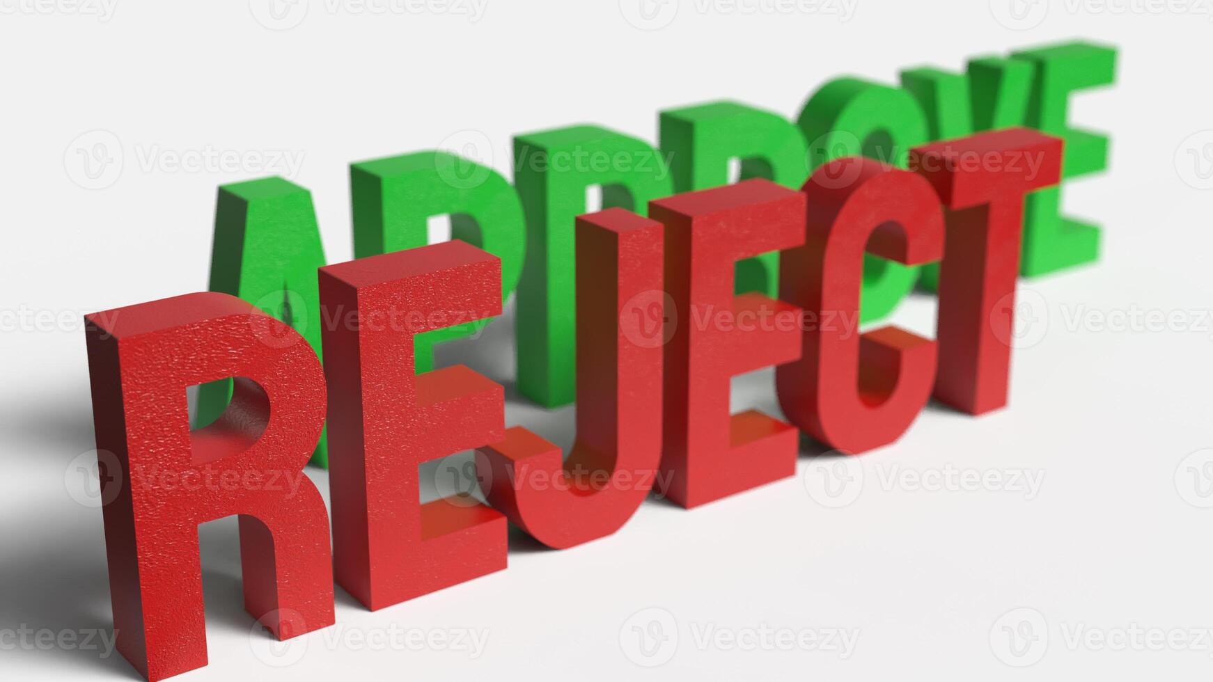 The red reject on white background image 3d rendering. photo
